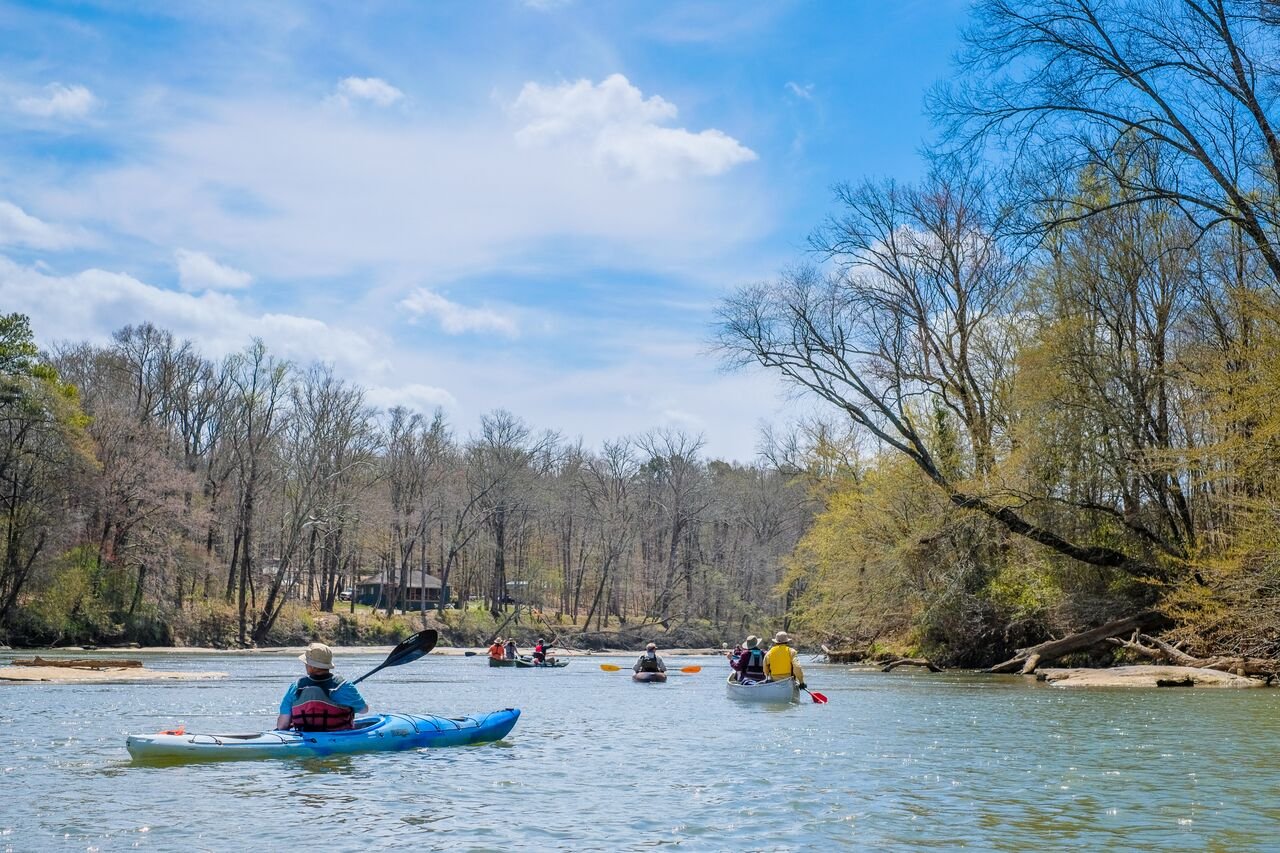 People canoeing in the Chattahoochee River